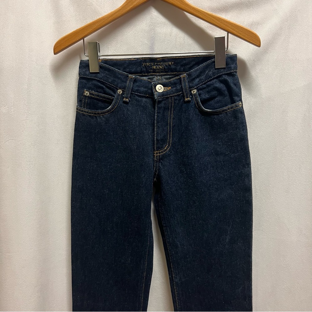 Juicy Couture Women’s Low Rise Dark Denim Boot Cut Jeans Pants - Picture 4 of 9